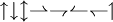 \uparrow \downarrow \updownarrow \rightharpoonup \rightharpoondown \leftharpoonup \leftharpoondown \upharpoonleft\,\!
