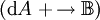 (\operatorname{d}A\ +\!\to \mathbb{B})