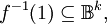 f^{-1}(1) \subseteq \mathbb{B}^k,