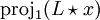 \operatorname{proj}_1 (L \star x)