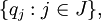 \{ q_j&nbsp;: j \in J \},