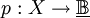 p&nbsp;: X \to \underline\mathbb{B}