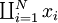 \textstyle \coprod_{i=1}^N x_i