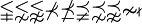 \lvertneqq \lnsim \lnapprox \nprec \npreceq \precneqq \precnsim \precnapprox \nsim \nshortmid