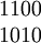 \begin{matrix}1100\\1010\end{matrix}