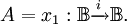 A = x_1 : \mathbb{B} \xrightarrow{i} \mathbb{B}.