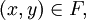 (x, y) \in F,