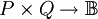 P \times Q \to \mathbb{B}