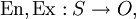 \operatorname{En}, \operatorname{Ex}&nbsp;: S \to O,