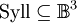 \operatorname{Syll} \subseteq \mathbb{B}^3