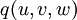 q(u, v, w)\!
