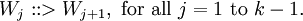 W_j&nbsp;::> W_{j+1},\ \text{for all}\ j = 1\ \text{to}\ k - 1.