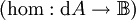 (\operatorname{hom}&nbsp;: \operatorname{d}A \to \mathbb{B})