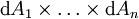 \operatorname{d}A_1 \times \ldots \times \operatorname{d}A_n