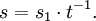 s = s_1 \cdot t^{-1}.