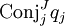\operatorname{Conj}_j^J q_j