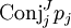 \operatorname{Conj}_j^J p_j