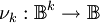 \nu_k&nbsp;: \mathbb{B}^k \to \mathbb{B}