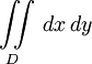 \iint\limits_{D} \, dx\,dy