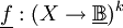 \underline{f}&nbsp;: (X \to \underline\mathbb{B})^k