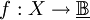 f&nbsp;: X \to \underline\mathbb{B}