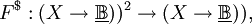 F^\$&nbsp;: (X \to \underline\mathbb{B}))^2 \to (X \to \underline\mathbb{B})),