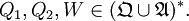 Q_1, Q_2, W \in (\mathfrak{Q} \cup \mathfrak{A})^*.