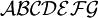 \mathcal{A} \mathcal{B} \mathcal{C} \mathcal{D} \mathcal{E} \mathcal{F} \mathcal{G} \,\!