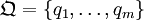 \mathfrak{Q} = \{ q_1, \ldots, q_m \}