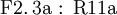 \operatorname{F2.3a~:~R11a}