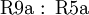 \operatorname{R9a~:~R5a}
