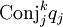 \operatorname{Conj}^k_j q_j