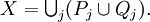 X = \textstyle \bigcup_j (P_j \cup Q_j).