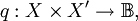 q : X \times X' \to \mathbb{B},