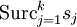 \operatorname{Surc}_{j=1}^k s_j