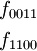 \begin{matrix}
f_{0011}
\\[4pt]
f_{1100}
\end{matrix}