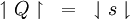 \upharpoonleft Q \upharpoonright ~=~ \downharpoonleft s \downharpoonright
