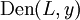 \operatorname{Den}(L, y)