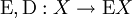 \operatorname{E}, \operatorname{D}&nbsp;: X \to \operatorname{E}X\!
