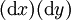 (\operatorname{d}x) (\operatorname{d}y)