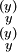 \begin{smallmatrix} (y) \\  y  \\ (y) \\  y  \\ \end{smallmatrix}