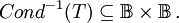 Cond^{-1}(T) \subseteq \mathbb{B} \times \mathbb{B}\,.