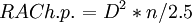 RAC h.p. = {D^2 * n}/2.5 \,