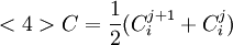  <4> C= \frac{1}{2} (C_{i}^{j+1} + C_{i}^{j})            