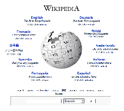 Detail of Wikipedia's multilingual portal. Here, the project's largest language editions are shown.